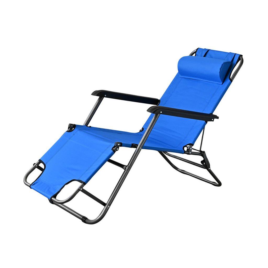 Metal Foldable Sunbed, Blue - Behomestores.com