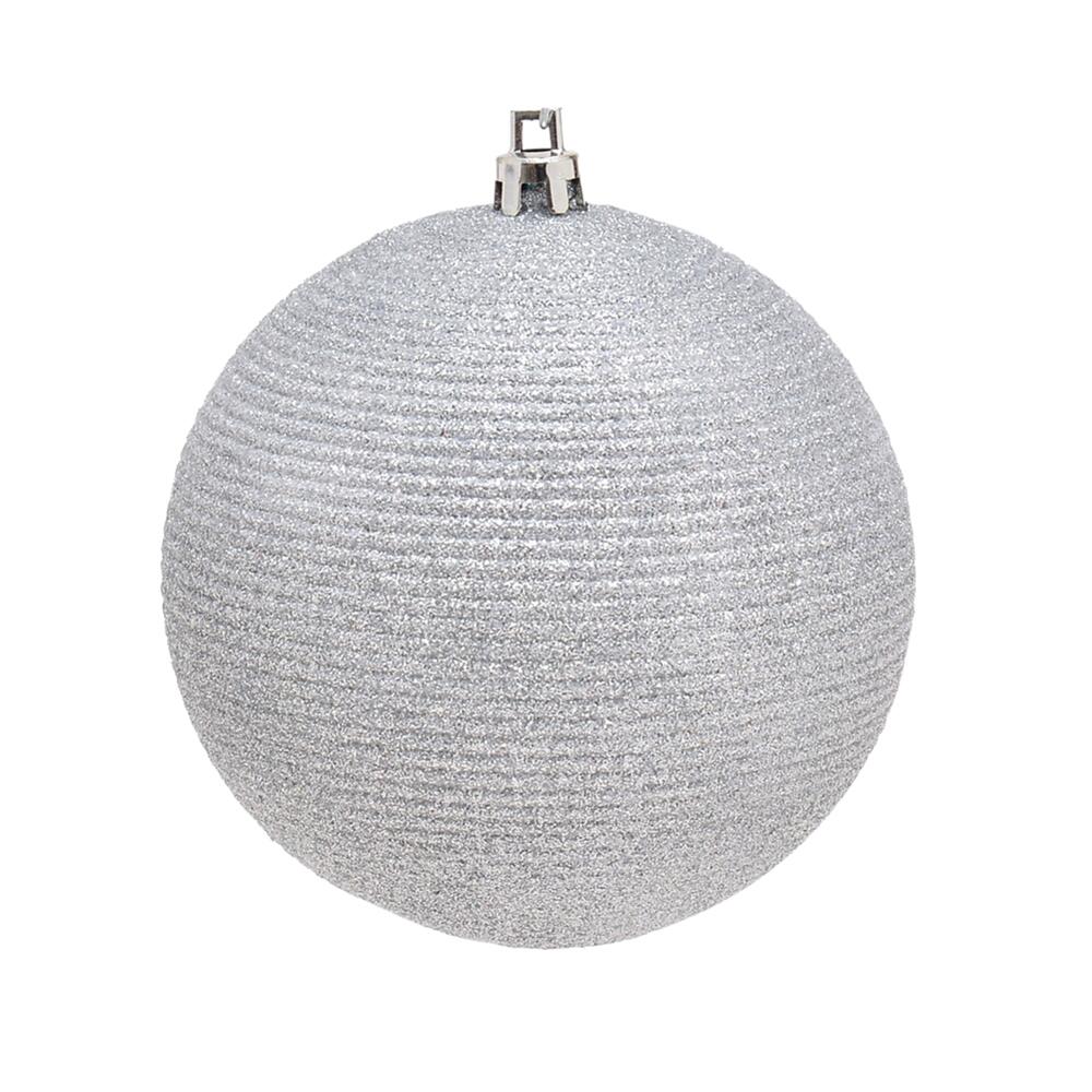 Plastic Christmas Ball Ornament, silver, set of 4pcs, 10cm ...