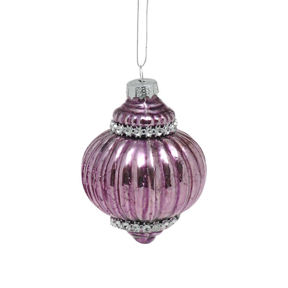 Glass Christmas Ornament, purple, 6cm - behomestores.com